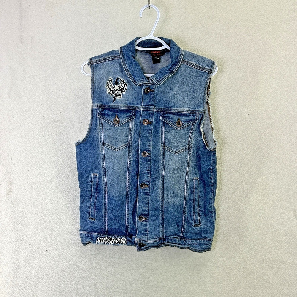 Stranger Things Demobat Slayer Denim Vest Eddie Munson Hellfire Club Size MD